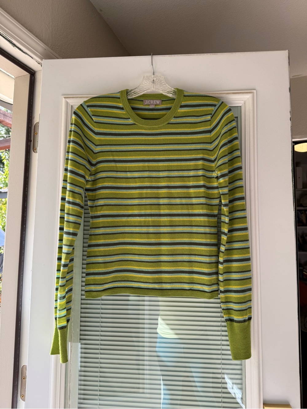 J.Crew Merino Wool Striped Crewneck Sweater – Medium